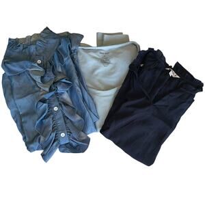 Womens Shirt Bundle Size Medium Blue Denim Casual Office Spring Fall Stretch